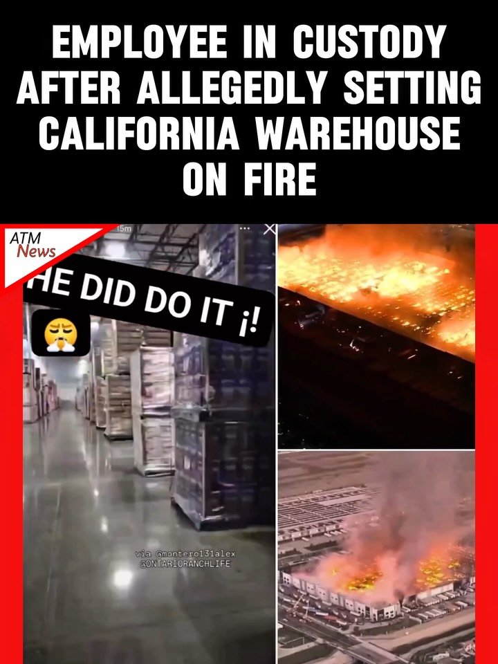 Terrible! #ChamelAbdulkarim, 29, is accused of purposely starting a fire at the 1.2 million square foot Kimberly-Clark Distribution Center, where a lot of well-known paper goods are kept in #Ontario, California. The fire started shortly after 12:30 a.m. on Tuesday and quickly spread through the massive building, which is the size of 11 city blocks.—According to police, Abdulkarim was an #employee of NFI Industries, a third-party distributor for Kimberly-Clark. He was arrested and remains in custody.—He also reportedly posted a video on social media in which he could be heard saying, "You should have paid us enough to f*cking live…There goes your inventory!"—🎥 @ontarioranchlife @abc7la