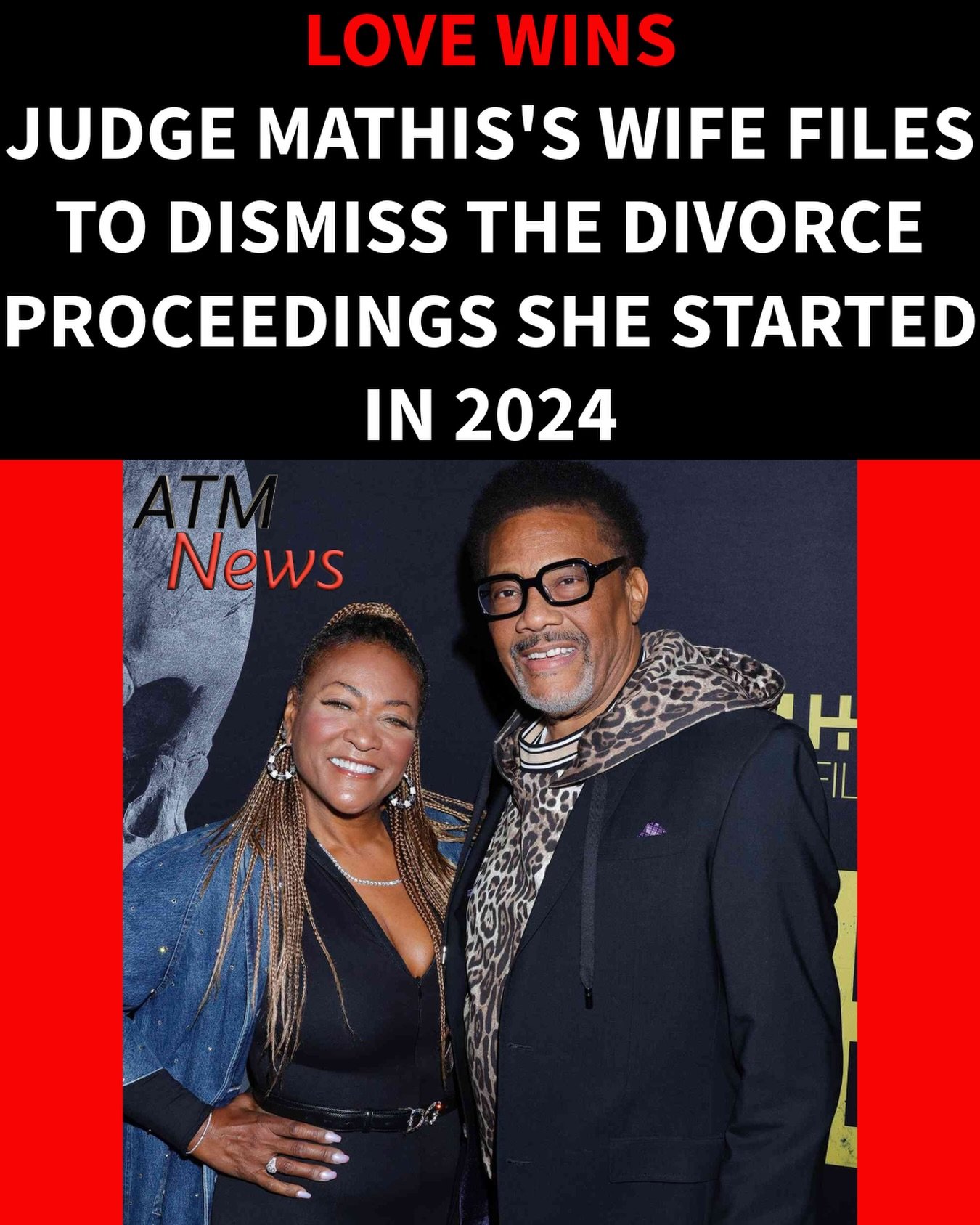 #LoveWins! #JudgeMathis’s wife, Linda Reese Mathis, reportedly requested a dismissal of her #divorce filing on Monday, and it was granted on Tuesday, according to TMZ.—If you recall, Linda filed for divorce in July 2024 after 39 years of marriage. By November, they were back together after Greg Mathis publicly stated that he would work to get his wife back. —The dismissal, therefore, confirms that things have been revived, hopefully for good, between the two.