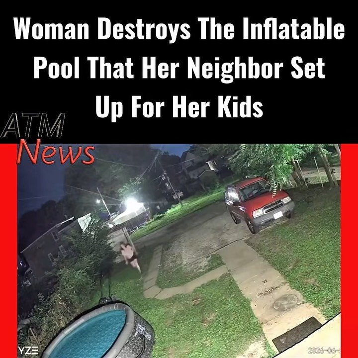 Oops! A video circulating online appears to show an #Illinois woman walking into her #neighbor’s backyard to destroy the inflatable pool she spent days setting up for her #kids.