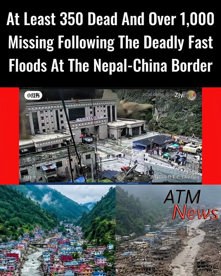#Prayers up 🙏😞! As of Thursday, over 350 people are confirmed dead, and more than a thousand are still missing following the catastrophic Wednesday #FastFloods at the Nepal-Tibet border.—At least 2000 troops were deployed for search and rescue operations as loved ones hope to be reunited with #family or friends swept away by the water.—A man named Dawa Lama told the NYTimes that he was home just before 9 a.m. on Wednesday when he heard what sounded like a thunderclap and felt a breeze. Before he knew it, muddy water entered his home and carried away his wife and their two young daughters, aged 7 and 8.—Many others shared similar stories. A woman said that the water carried away her family, and only she and her son survived by climbing up the rooftop.—#Nepal #Tibet—🎥📸 The Associated Press / New York Times