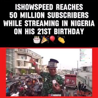 #iShowSpeed becomes the first black #YouTuber to reach 50 million subscribers.
—
The cherry on the cake, he reached the #milestone on his 21st birthday 🎉