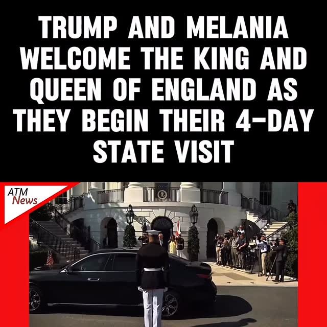 Trump and Melania welcomed #KingCharles and #QueenCamilla to the White House earlier today. Their state visit is set to last until Thursday, April 30, 2026.