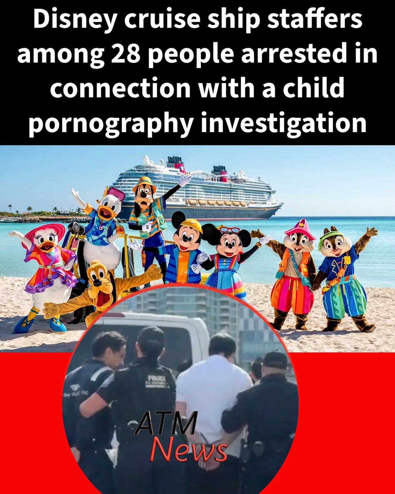 Between April 23 and April 25, CBP officers boarded multiple ships, including a Disney Magic cruise ship on the coast of #SanDiego, to arrest 28 staffers in connection with an ongoing child pornography #investigation. According to reports, roughly 10 Disney ship staffers were among the 28.—Activists who witnessed the arrests protested at first, believing it was an immigration operation. However, CBP has now confirmed that all of the arrested crew members were found to have received, possessed, or distributed child sexual abuse material. Most of them had work visas, which have since been revoked.—In a statement to news outlets, #Disney said it has a zero-tolerance policy and that those involved have been terminated.