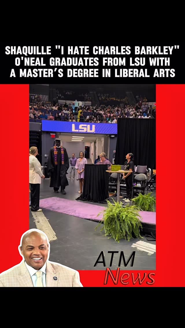 #ShaquilleONeal gave an inspiring and joke-filled #speech during his #LSU graduation ceremony 😁.