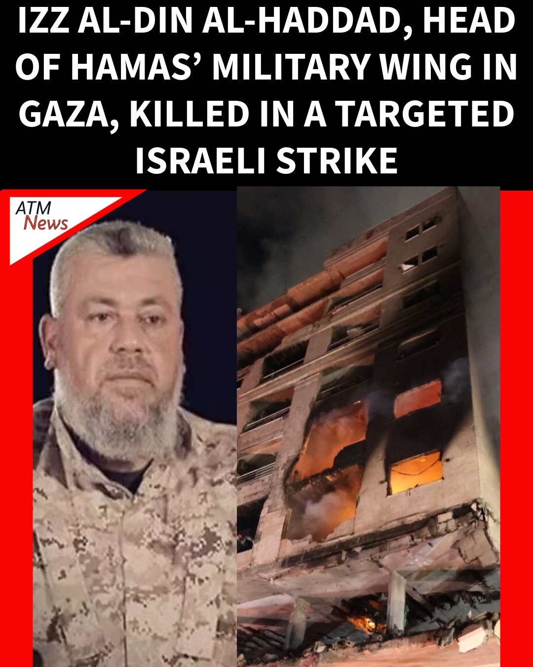 Izz al-Din al-Haddad, who was serving as the head of #Hamas’ military wing in #Gaza, and was one of the commanders who planned the October 2023 attacks that led to the death of 1200 people in Southern Israel, was killed last night in an Israeli strike in Gaza.—The IDF made the announcement, and Hamas confirmed his death on social media. Some Palestinians perceive this as a violation of the ceasefire brokered by Trump.