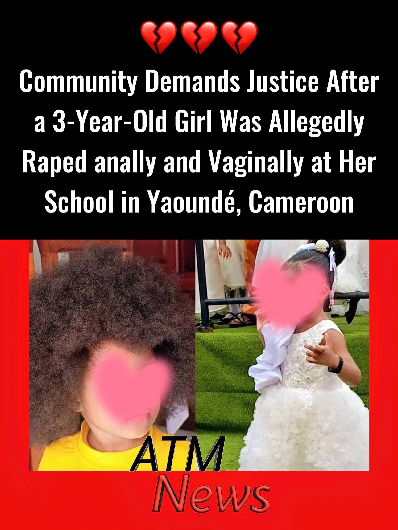 This is extremely #sad! On Thursday, May 28, 2026, dozens of protesters gathered at OLYMPIC GLORY BILINGUAL NURSERY AND PRIMARY SCHOOL in the Odza neighborhood of #Yaoundé, Cameroon, demanding justice after #parents of a 3-year-old girl, Joyce Nawal, said that their child was violently raped at the school. Medical reports reportedly confirmed the rape, and parents want the perpetrator and the #school held accountable.
