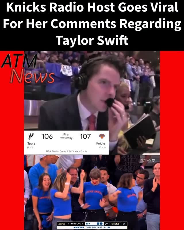 #Knicks radio host #MonicaMcNutt wasn't happy to see Taylor Swift at Game 4 of the NBA Finals.