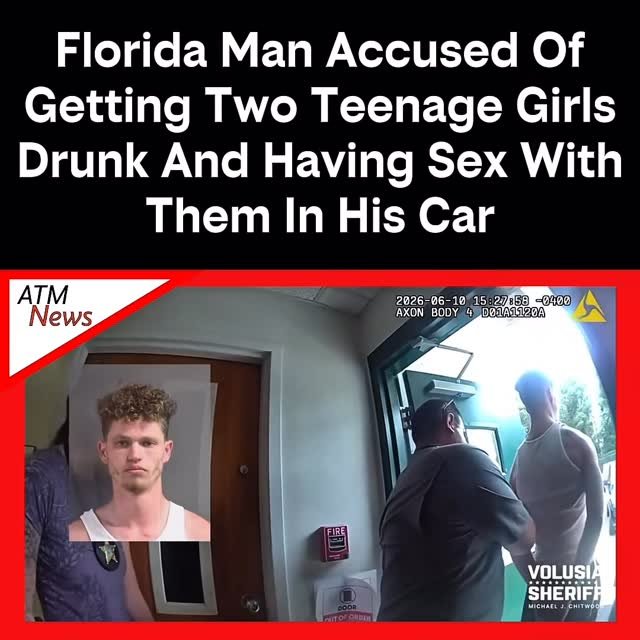 Nicholas Dean, 24, of Palm Coast, Florida, was arrested this week on two counts of lewd and lascivious battery, two counts of child abuse, and a violation of probation. He is accused of picking up two #teenage girls, aged 13 and 15, getting them drunk, before having sex with them in his vehicle on June 6. One of the girls later told her #dad, which led to his arrest.—In 2020, he was arrested by the #OrmondBeach Police Department and convicted of lewd and lascivious molestation and traveling to seduce a minor after he was found naked in the closet of a 12-year-old. He served two years in prison in that case.