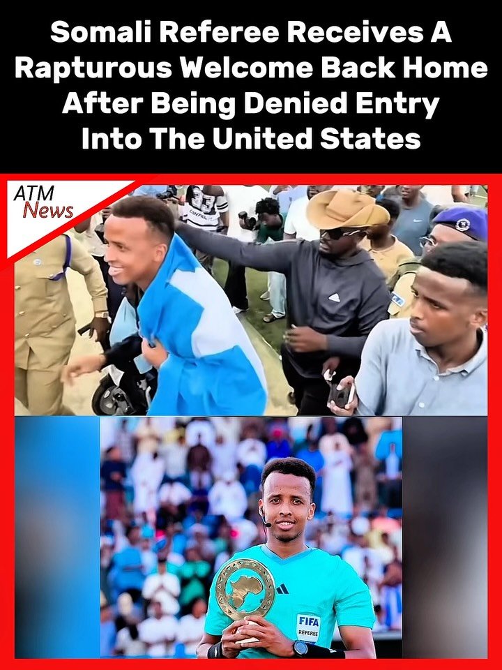 #Somali FIFA World Cup referee, Omar Abdulkadir Artan, was denied entry into the U.S. at Miami International Airport last Saturday and had to return home after being held and questioned for 11 hours. —A U.S. Official alleged that Artan was suspected of having ties to terrorist organizations.—#FIFA #Worldcup