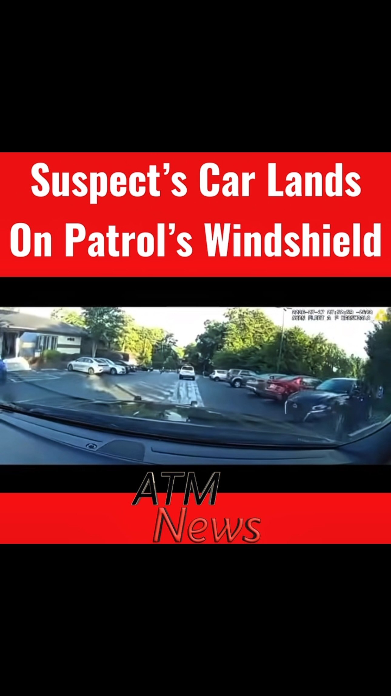 Officers in Sandy Springs, #Georgia, were trying to box in a #suspect facing #drug charges and believed to have ties to a larger criminal organization when he hit a barrier and the back of his car landed on the windshield of one of the officers’ patrol vehicles.
