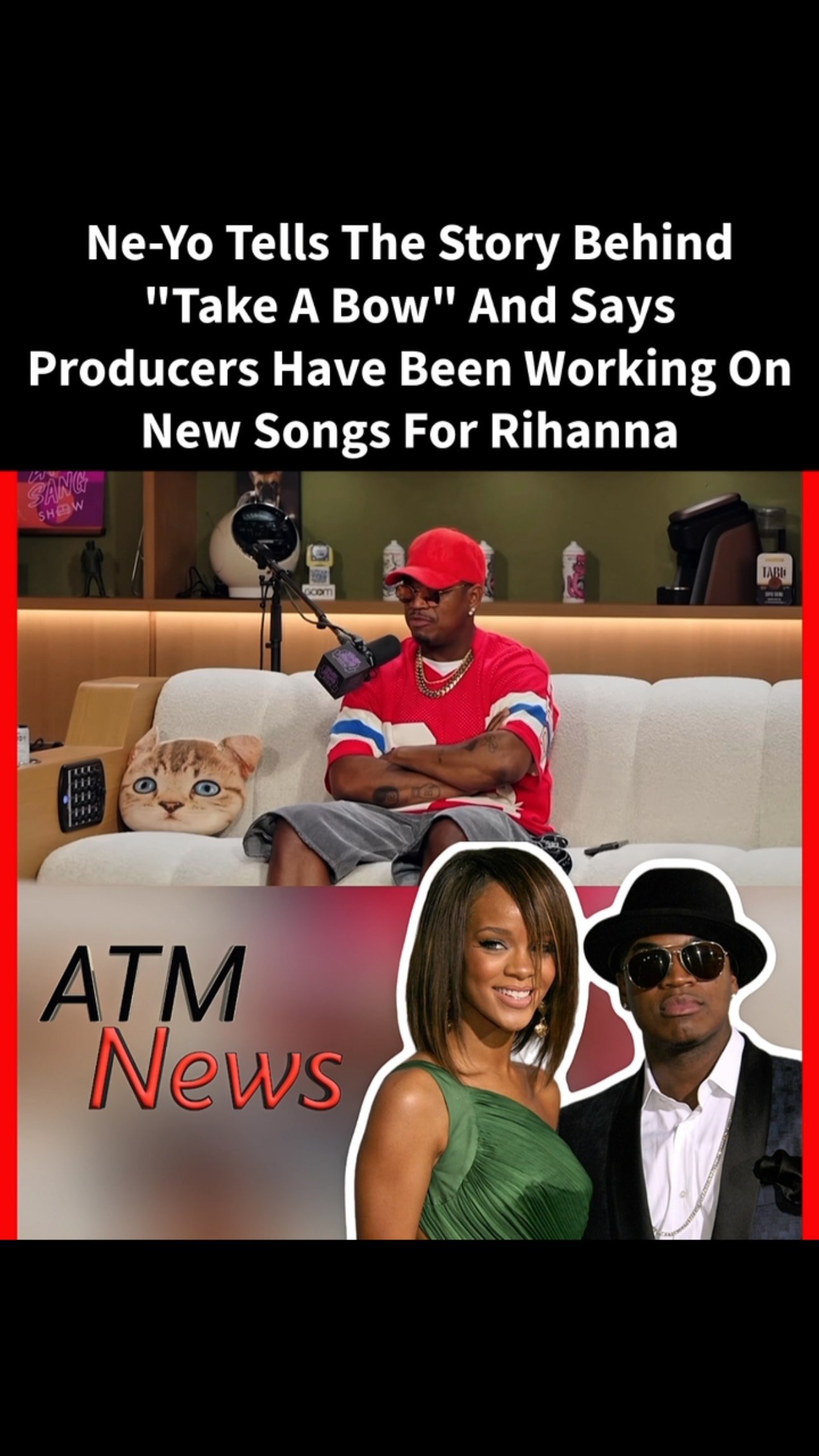 #NeYo revealed on the Zach Sang Show that "Take a Bow" by #Rihanna, which he wrote, was inspired by his #sister’s breakup story. He also shared that he has been in sessions with producers who said they were working on new Rihanna projects, but he is not sure whether she would return to #music.
