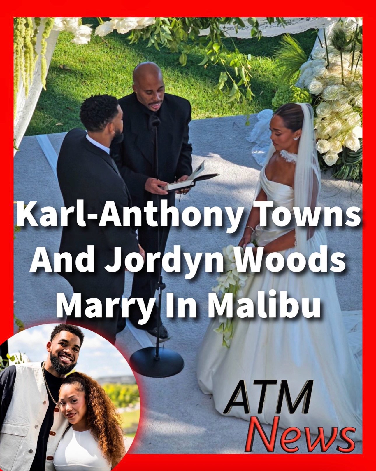 Knicks star Karl-Anthony Towns and reality star Jordyn Woods reportedly tied the knot on Saturday in a black-and-white ceremony attended by their celebrity friends, including Kylie Jenner.—#Wedding #Love #KarlAnthonyTowns #JordynWoods #Malibu