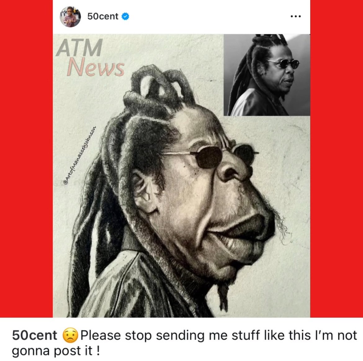 #50Cent posted a #caricature of #JayZ.