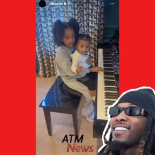#Offset posted this video of his daughters #Kulture and #Blossom playing piano, following claims that he hadn't been seeing his kids much since his separation from #Cardi.