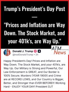 #Trump says the country is "Bigger, Better, and Stronger than EVER" as he wishes all Americans a happy #PresidentsDay.