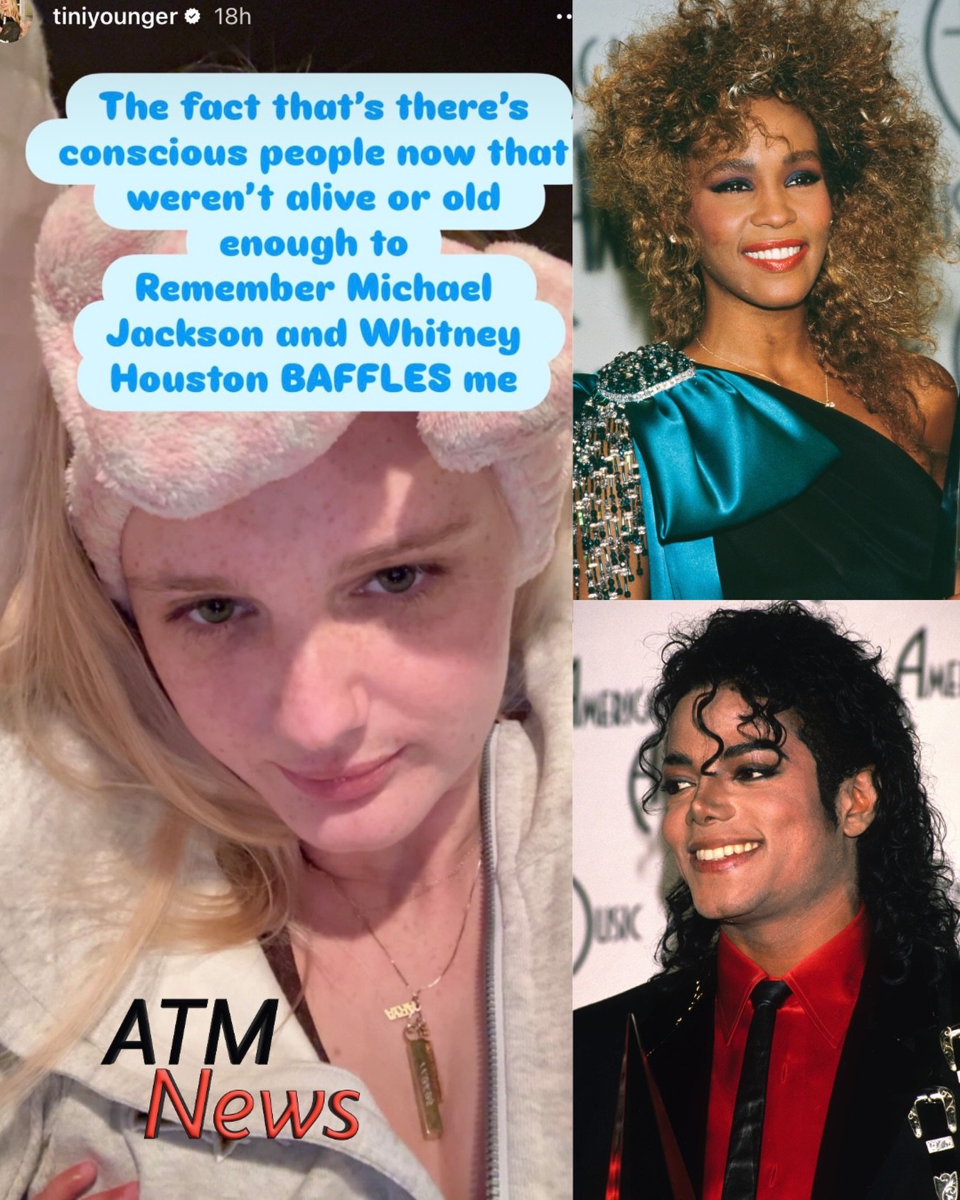 #TiniYouger says it baffles her that some were too young or were not even alive to have a memory of #WhitneyHouston and #MJ.