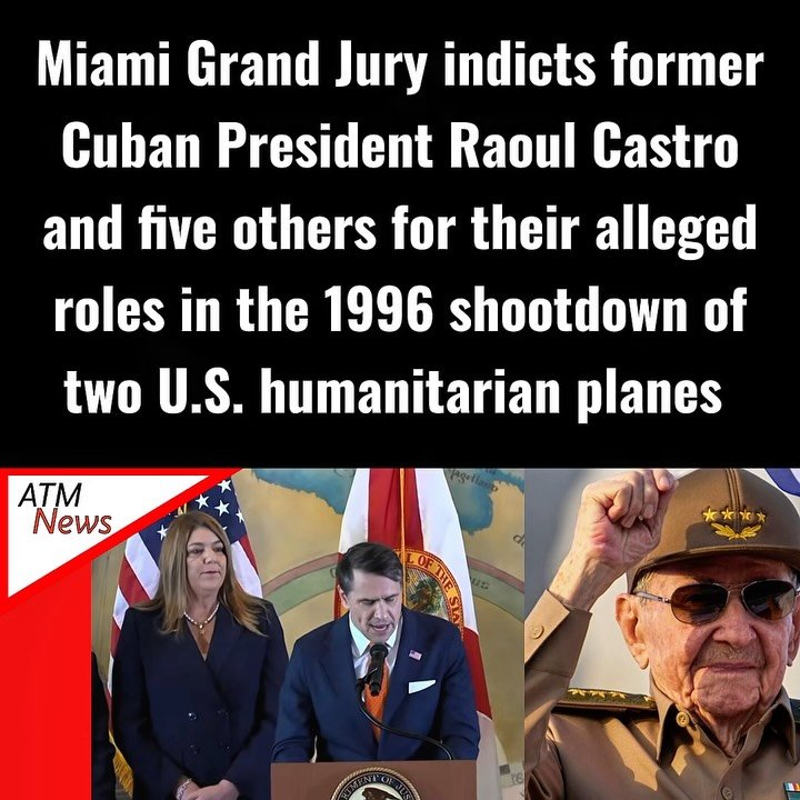 Acting Attorney General #ToddBlanche announced that Former Cuban President #RaulCastro, 94, along with 5 others have been charged with conspiracy to kill U.S. nationals, destruction of aircraft, and four counts of murder for their alleged roles in the 1996 shootdown of two American humanitarian #planes, causing the deaths of three U.S. Citizens and one U.S. Permanent Resident.