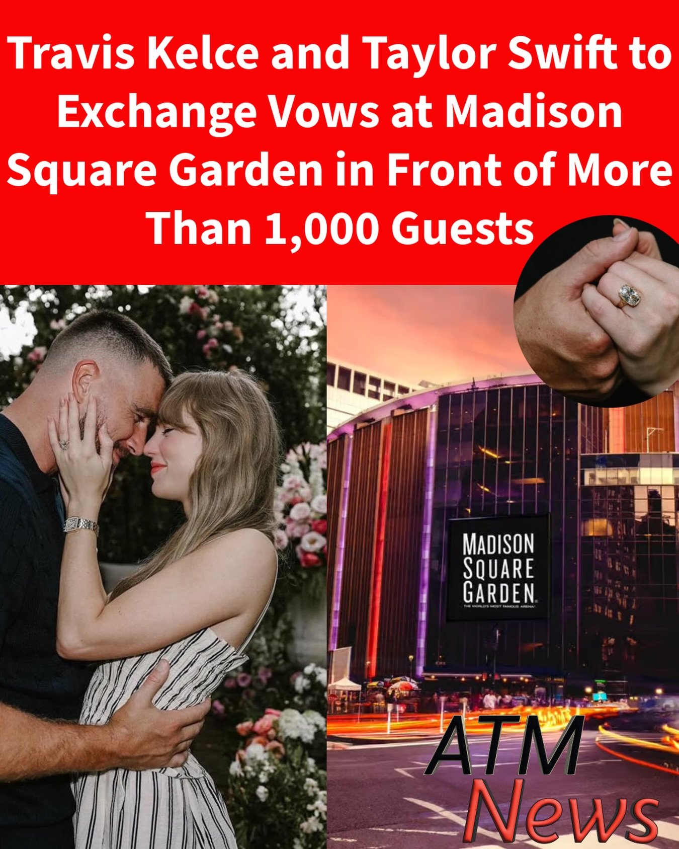According to TMZ, #TravisKelce and #TaylorSwift are set to get married at #MadisonSquareGarden on July 3. Between 1,100 and 1,200 guests are reportedly expected to attend.
