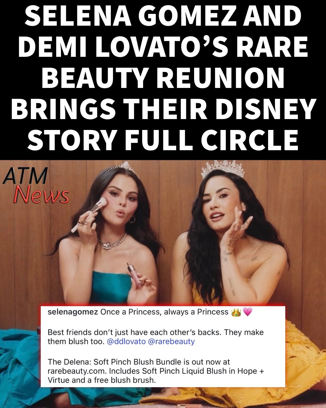 Nearly 25 years after meeting as children, Selena Gomez and Demi Lovato are celebrating their friendship with Rare Beauty’s new Delena blush bundle. The former Disney stars revisit their Princess Protection Program days in a nostalgic campaign, pairing their favorite blush shades, Hope and Virtue ✨😍🔥