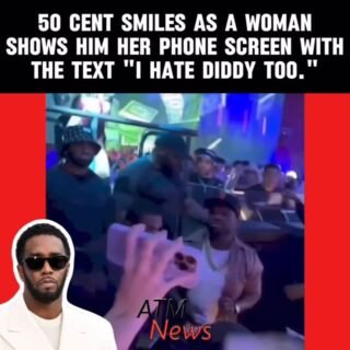#PettyMoment! #50Cent was in the #club when a woman showed him her phone screen with the text "I hate Diddy too."