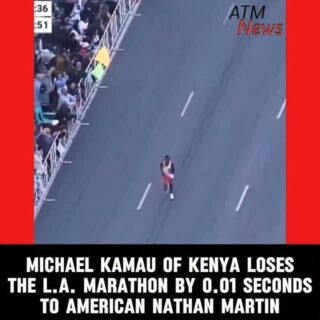 Oops!! When everyone thought that #MichaelKamau of #Kenya had the 2026 #LosAngelesMarathon in the bag, he was defeated in the last moment by #NathanMartin of Michigan, who won by just 0.01 seconds, the closest race in the marathon’s history.—At the 26-mile mark, Kamau went off track after a spectator holding the Kenyan flag ran in front of him. People are blaming the incident for his narrow loss.—Martin earned $25,000 for his victory, Kamau earned $10,000 for second place, and Enyew Nigat of Kenya earned $5,000 for third place.