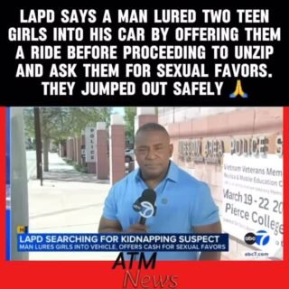 The Los Angeles Police Department (#LAPD) is asking #parents to tell their kids not to get in strangers’ cars. —This comes after a man in his early 20s allegedly lured two teenage girls aged 13 and 16 into his vehicle in the North Hills area on Sunday. When he first drove up to them and offered them a ride, the #girls allegedly refused. He allegedly continued following them, and when he asked a second time, they said no. The third time, they finally accepted, got into the car, and told him where to drop them off.—He then allegedly drove to an area that was not the one that the girls had indicated to him, and locked the car. According to a detective on the case, he then offered them money, alcohol, and drugs, and asked them for sexual favors while unzipping his clothes. —Frightened, the girls jumped out of the car. They are okay, but the #suspect is still at large.—🎥 @abc7la