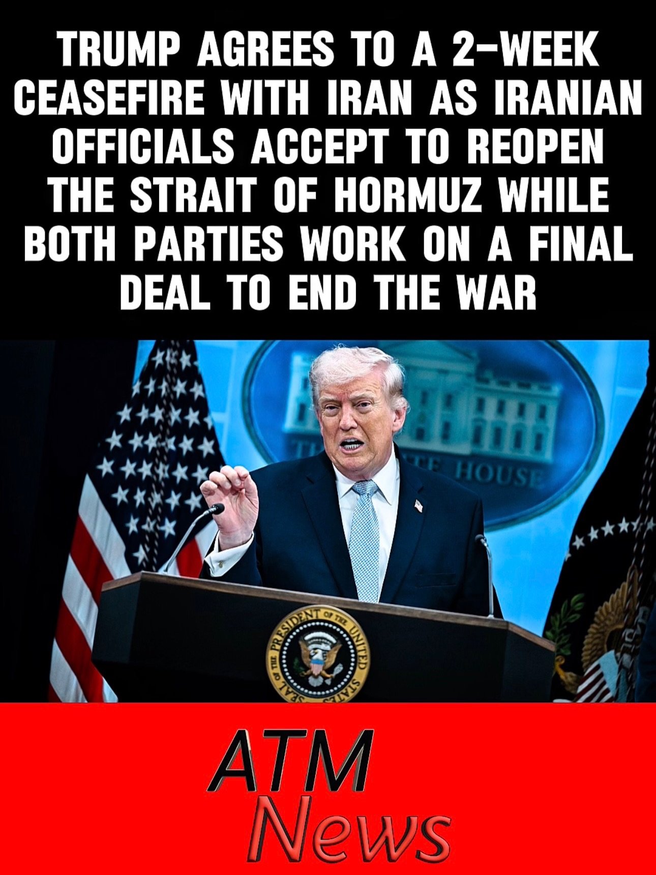 #BreakingNews! #Trump and #Iran have agreed to a 2-week #ceasefire ahead of tonight’s deadline. Iran’s Foreign Minister wrote in a statement that: “For a period of two weeks, safe passage through the Strait of Hormuz will be possible via coordination with Iran’s Armed Forces and with due consideration of technical limitations.”—With #Pakistan as the mediator, both parties will continue talks over the next two weeks to reach a final deal.