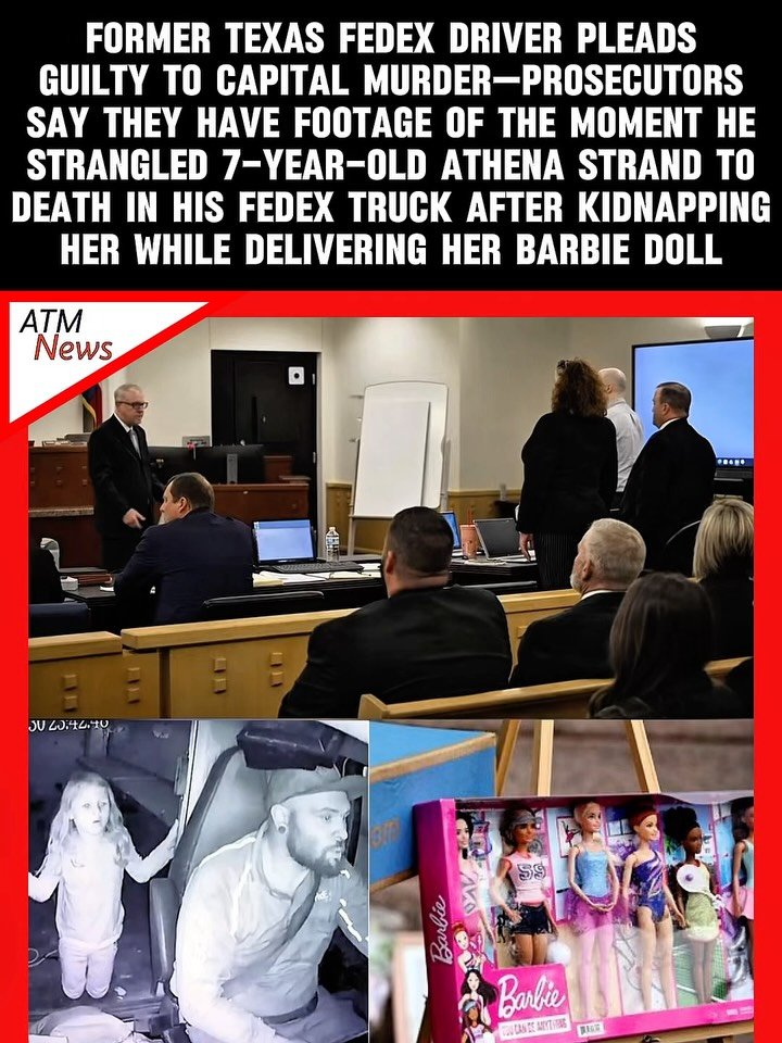 #TannerHorner, a #FedEx contract driver accused of kidnapping and killing 7-year-old #AthenaStrand while delivering her #Barbie set, a Christmas gift, in November 2022, pleaded GUILTY to capital murder on Tuesday. The #jury’s job now will be to determine whether he should be sentenced to death or to life in prison.—Prosecutors said that Horner told a bunch of lies since the case started, including that he mistakenly hit the little girl with the delivery truck, panicked or feared she would tell her dad, and that's why he killed her.  According to prosecutors, none of that is true. Instead, they said that Horner planned to kill Athena and took her in his truck by telling her, "If you scream, I will hurt you." He then allegedly spent an hour in the truck, fighting her, trying to kill her "over and over," before successfully doing so. He strangled her to death and dumped her body about 13 miles away from her home in Paradise, Texas.—Horner’s defense attorney argues that he is autistic, suffers from brain damage caused by exposure to lead as a child, and has a mental illness. For those reasons, he is asking for a life sentence instead of death.