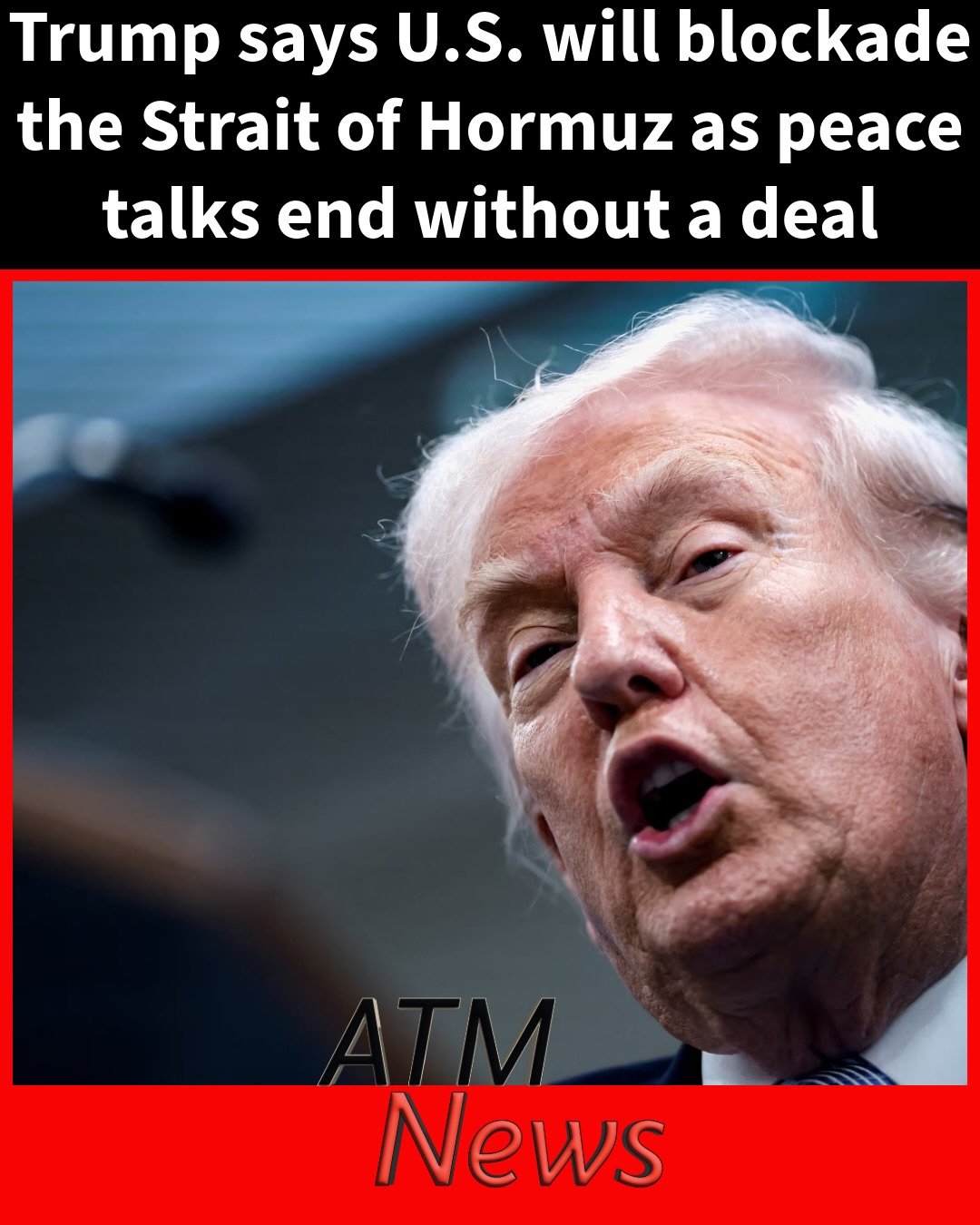 #Trump said that the United States Navy ships will blockade the #StraitofHormuz to stop Iran from collecting toll from ships following the collapse of Saturday’s peace talks in Pakistan. He called the toll tactic "World Extortion."—In response, the #IRGC said that any warship approaching will be dealt with severely.