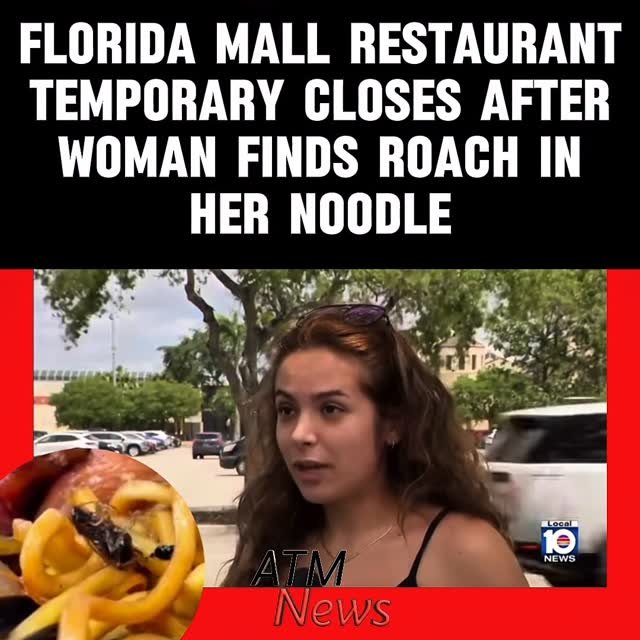Oops! The #KellysCajunGrill, located inside the food court of Pembroke Lakes Mall in South Florida, was forced to temporarily close last week after a woman named Bianca Gutierrez found a #roach inside the bourbon chicken and #noodle she bought 😩🤢! It has since reopened, though.—🎥 @local10news