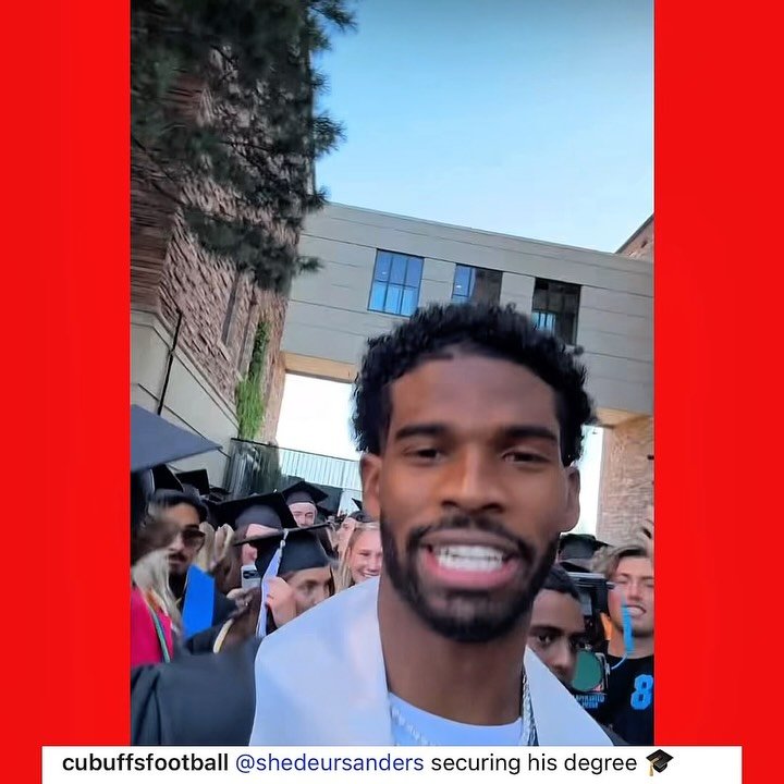 #CongratsGrad! It is a big day for #ShedeurSanders, who is graduating from the #UniversityofColoradoBoulder.🎓