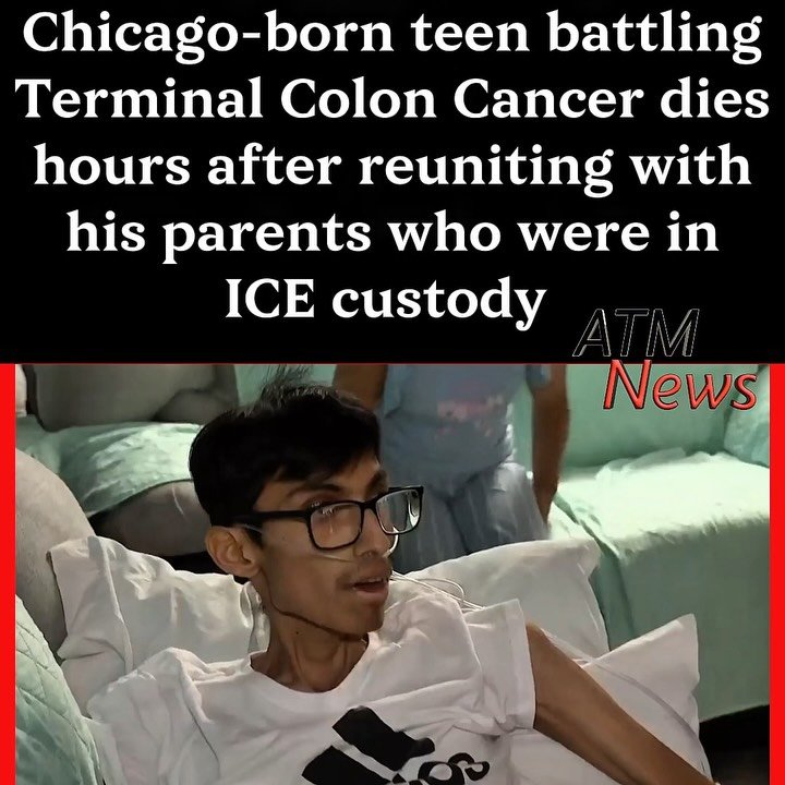 💔! #KevinGonzalez, 18, was born in #Chicago, where he began living with his #grandmother after both of his parents were deported to Mexico in 2011. His mom re-entered the country and was deported again in 2024.—In January 2026, Kevin was diagnosed with terminal colon #cancer. After learning the tragic news, his parents tried re-entering the U.S. illegally in April 2026, but were arrested in Arizona and detained by #ICE.—Around the same time, doctors told Kevin that treatment was no longer an option. After leaving the hospital in Chicago, he flew to Durango, Mexico. He began pleading publicly for his parents’ release so that he could see them in Mexico one last time before passing. —On May 7, a judge finally ordered his parents’ expedited release, and they flew to Mexico for a very emotional reunion with their son on Saturday, May 9.—Less than 24 hours later, family members in Mexico confirmed to NBC Chicago that Kevin passed away Sunday afternoon with his parents by his side.