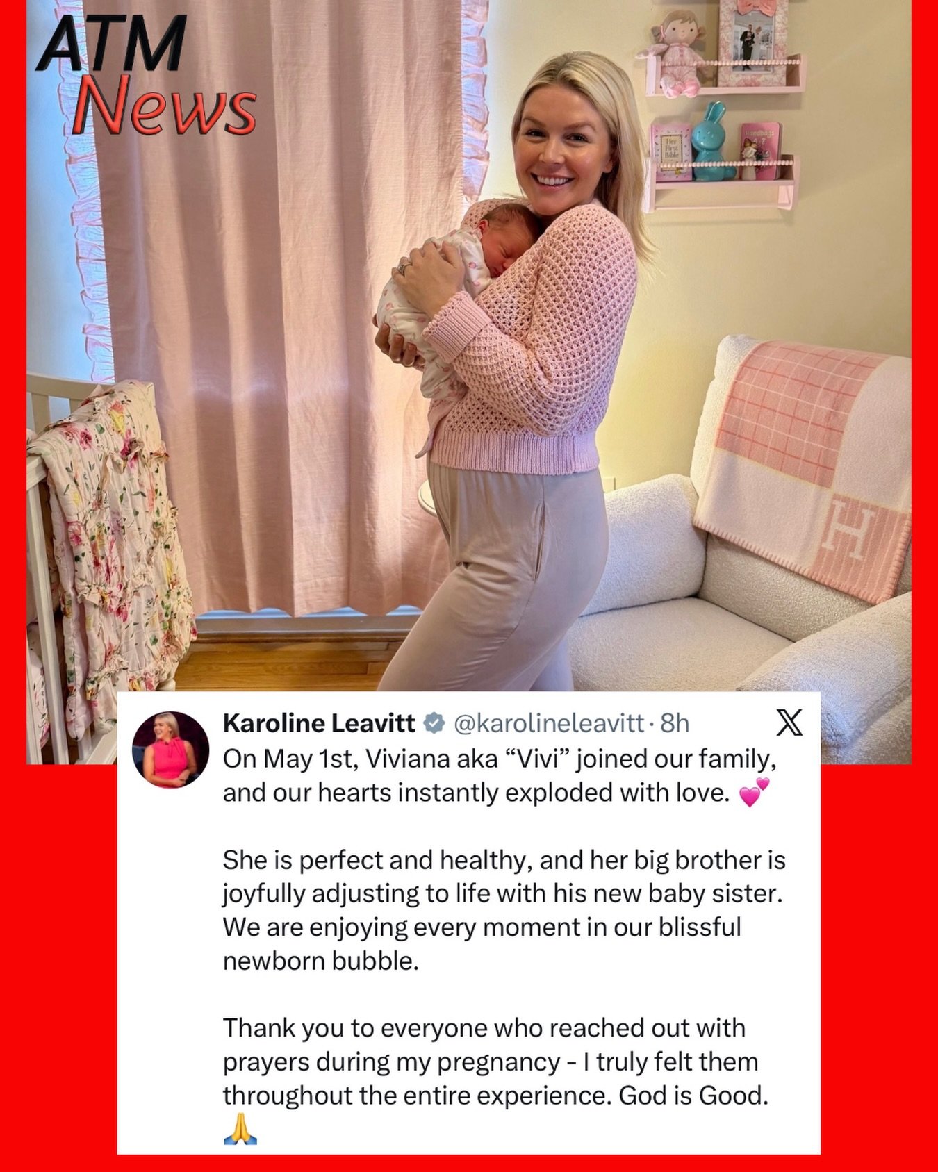 #WhiteHouse Press Secretary #KarolineLeavitt took to X to announce the birth of her #baby girl named Viviana.