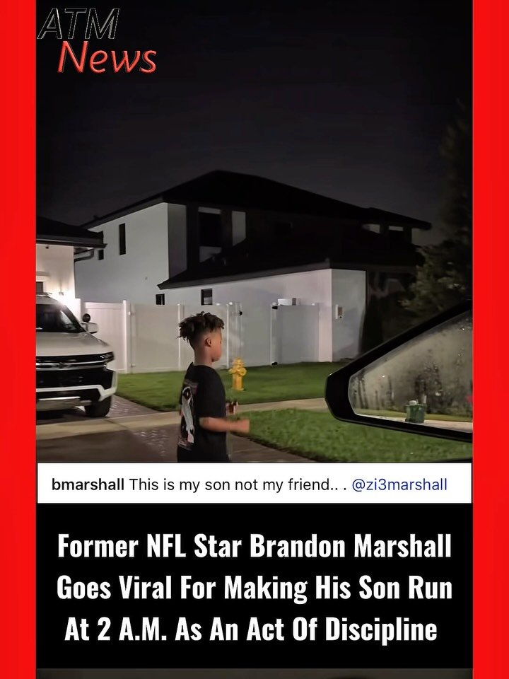 Former Wide Receiver #BrandonMarshall has sparked an online debate after sharing that he made his #son run in the street at 2 a.m. to teach him #discipline.