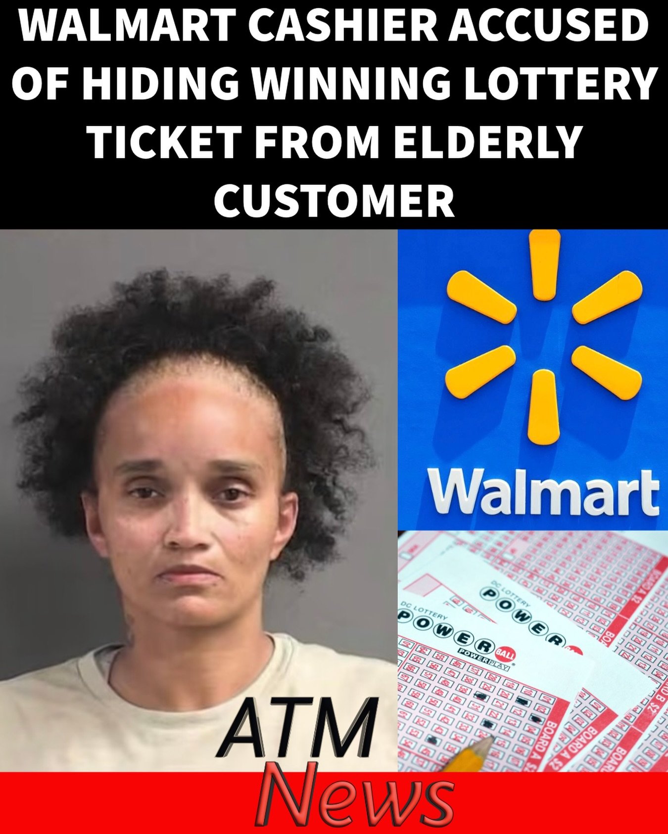 Mistake or Theft?🤔? In the afternoon of Sunday, June 14, an elderly customer visited a #Walmart in #DeLand, Florida, and spoke to a cashier, Tameka Hall, 40, about his #lottery tickets. Hall reportedly checked and found that one of his tickets actually won $2,700. —After explaining to the customer that the amount exceeded what they could pay him on the spot, she gave him a printed receipt with instructions on how to claim his #prize. However, investigators say she never returned his actual winning ticket, which is required to collect the money. —Hours later, after realizing he did not have the ticket, the customer returned to the store to speak with a manager. The manager allegedly checked the surveillance cameras and found that Hall had picked up the ticket when the customer walked out and folded it into the left pocket of her uniform vest.—The next morning, Monday, June 15, police went to the store and questioned Hall about the incident. She explained that she got distracted by another customer and forgot to give the ticket to her manager, as she had initially planned. She walked with the officers to her car, where she retrieved the ticket and handed it to them. She was then placed under arrest.—Hall has been charged with Grand Theft, but has since been released on bond.