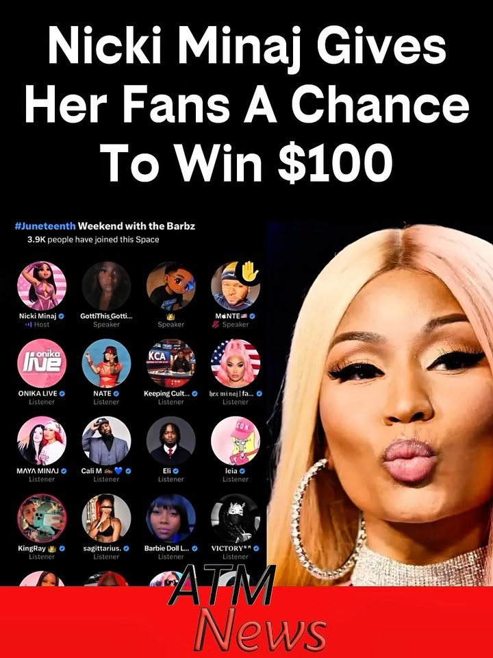 Oops! #NickiMinaj hopped on #TwitterSpaces to chat with her #fans and played a little game to give them the chance to win $100. Unfortunately, they all lost 🫠