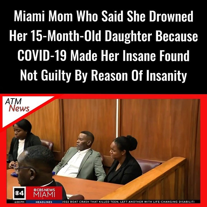 #Update! #PreviousBland, the Miami mom who rejected a #PleaDeal and pleaded NOT GUILTY by reason of insanity, was found not guilty on Tuesday in the death of her 15-month-old daughter, who she admitted to drowning after contracting COVID on August 23, 2021. She also admitted to stabbing her husband and 16-year-old daughter the same day.—Her husband said she was yelling that Jesus was coming and that the only way to be saved was to get baptized in the bathtub.—Medical experts called by both the prosecution and the defense agreed that she met the standard for #insanity at the time of the incident. However, prosecutors still chose to take the case to trial, but a judge has not cleared her.