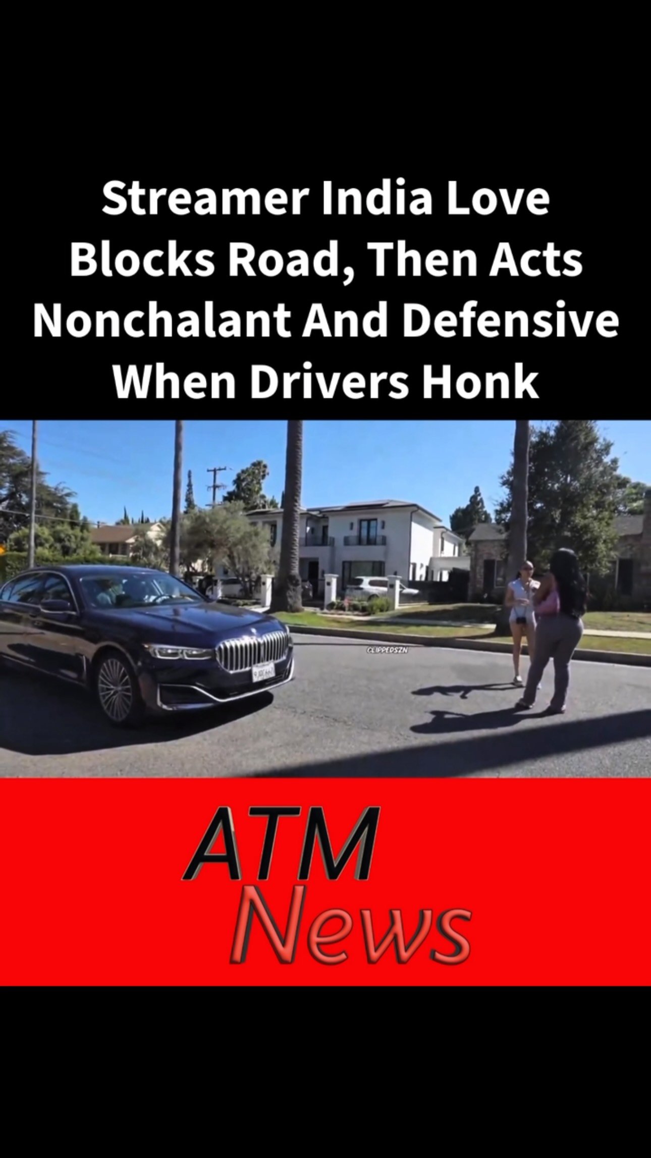 😏…#IndiaLove and her #friends blocked a road with two cars and made drivers wait or turn around while they filmed their TikTok.
