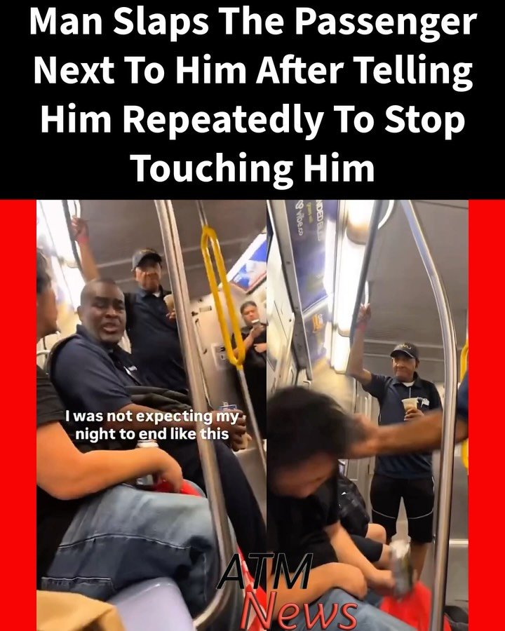 Wow! A man stood up and slapped a male passenger next to him on a moving #train after the passenger continued to touch him, even though he told him to stop. —***We do not condone violence in any situation***