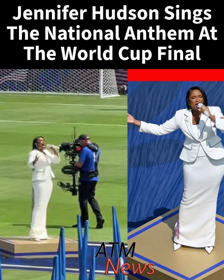 #JenniferHudson looked beautiful in white as she performed the #NationalAnthem at the 2026 World Cup final.—🎥 Tomas_Mier