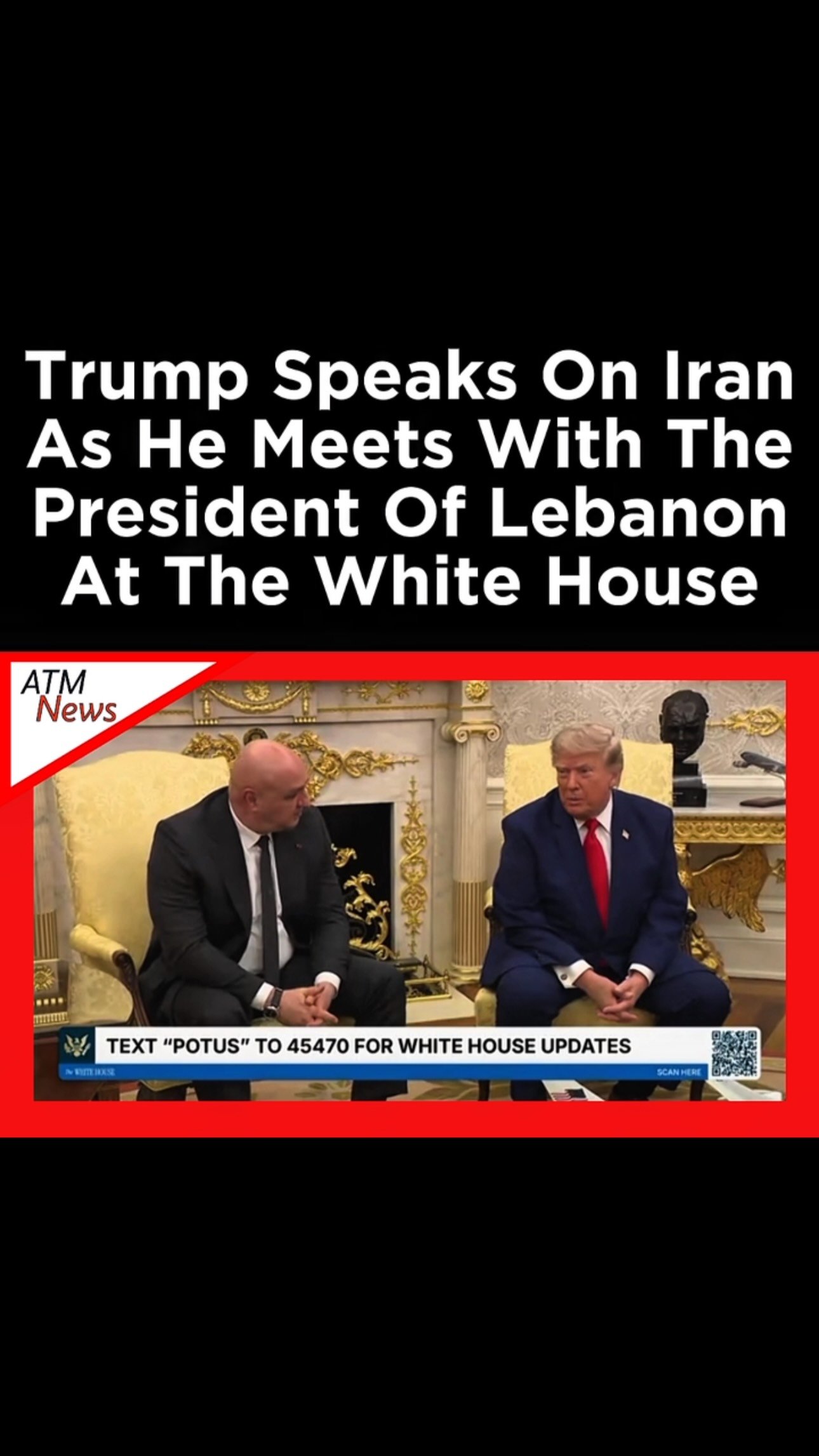 As Trump hosted the president of #Lebanon at the White House today, he also talked about the ongoing war in Iran and said that the U.S. is not yet done with Iran.