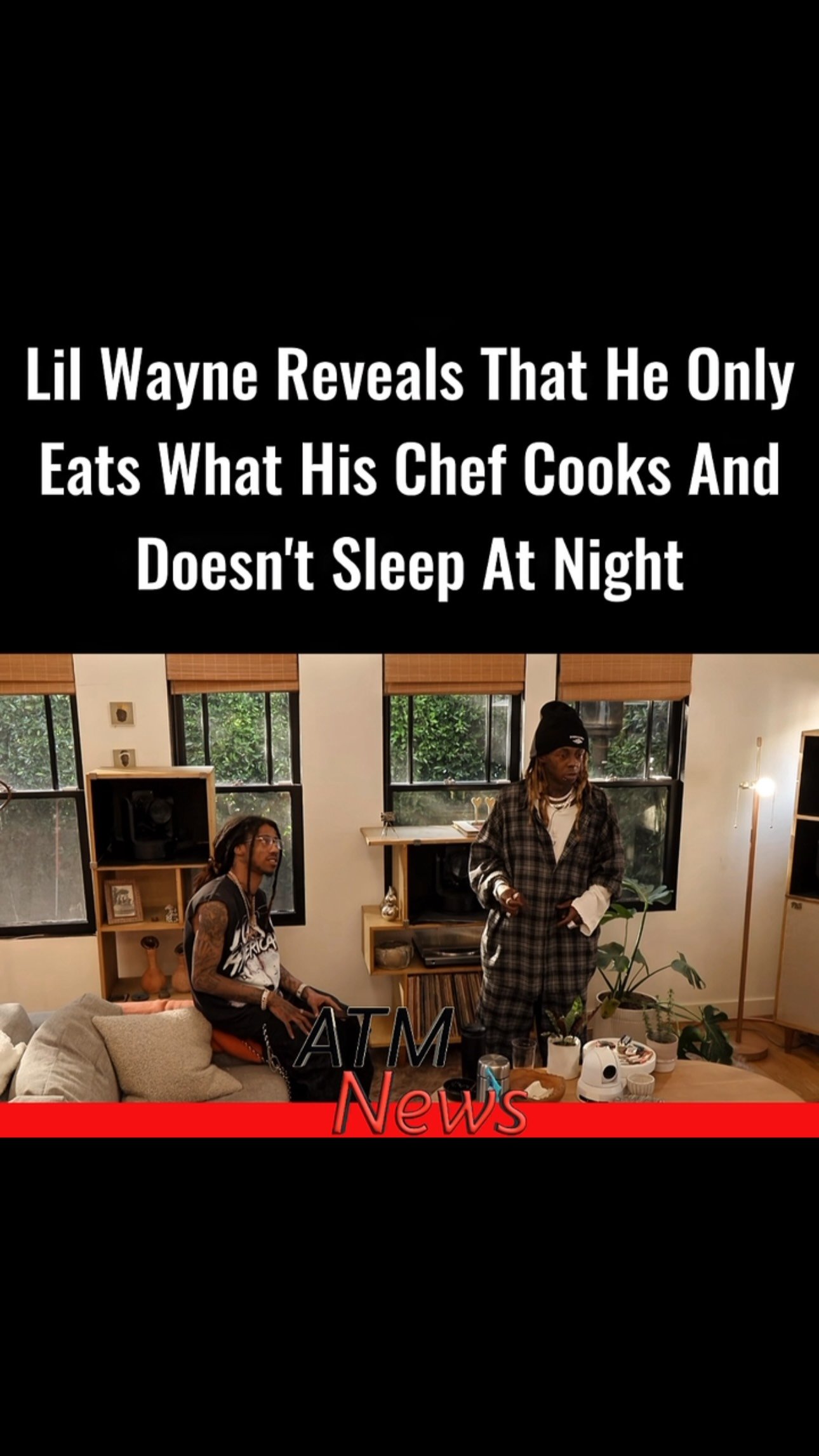 #LilWayne revealed on Friends Keep Secrets that he only eats what his personal #chef cooks, and even when he is at a hotel, his chef uses the hotel’s kitchen to make his #meals.—He also said that he lives/breathes music and does not sleep! 🌚😴