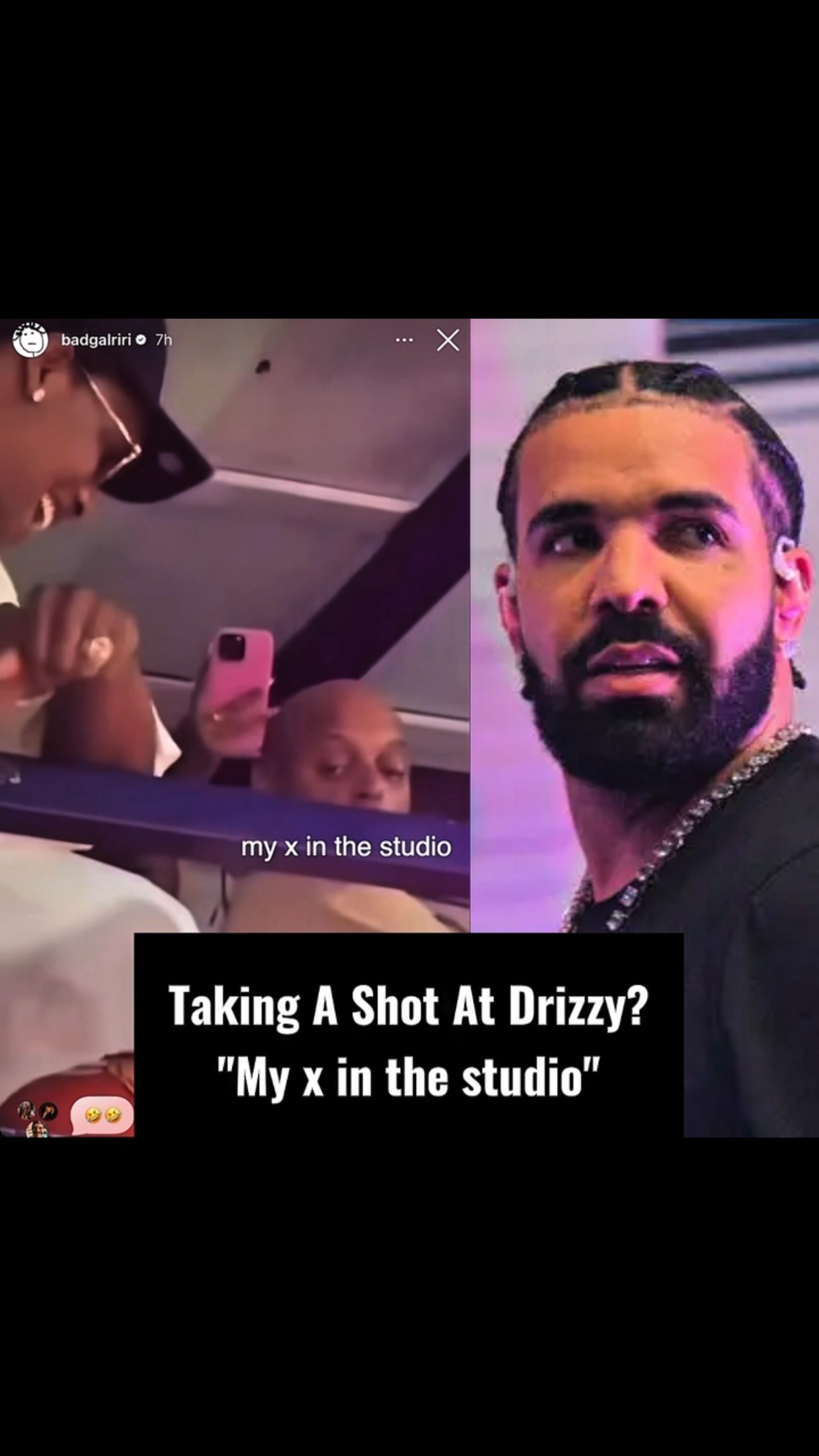 Hahaa 🤭😂! #Rihanna plays too much!!! Fans believe she is taking a shot at #Drake.
