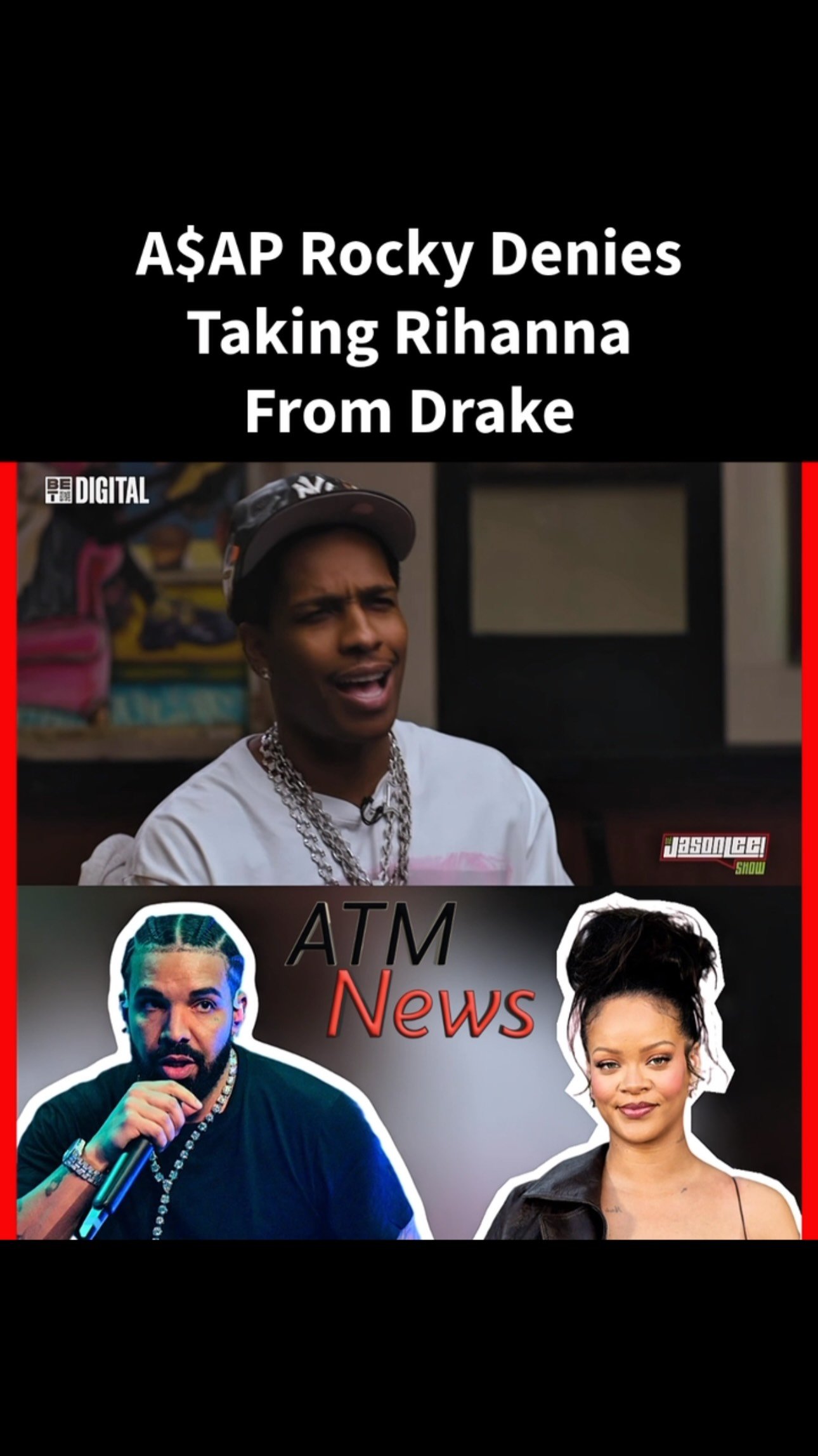 ASAP Rocky denied claims that he took #Rihanna from Drake and said she was dating #Saudi businessman Hassan Jameel before moving on with him.—🎥 @jasonleeshow