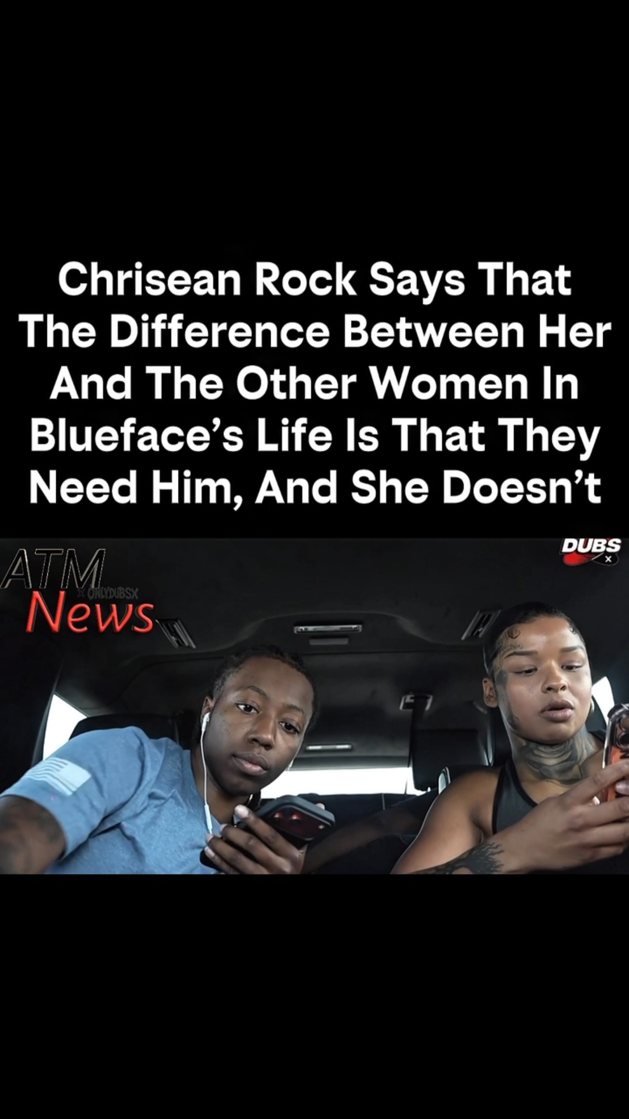 Chrisean said on her livestream that the difference between her and the other women in Blueface’s life is that they need him while he needs her.—#ChriseanRock #Blueface #BabyMamaDrama