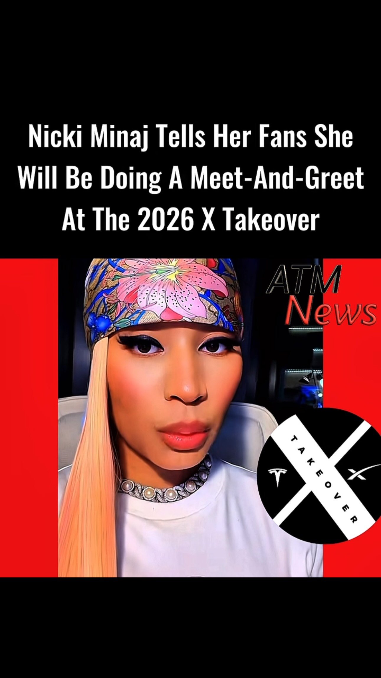 While her fans await her to drop her sixth album, Nicki Minaj has other plans! She has been announced as a speaker at this year’s #XTakeover, which will take place at #Tesla’s global HQ, Giga Texas, and she told her #fans to show up because she will be doing a meet-and-greet.