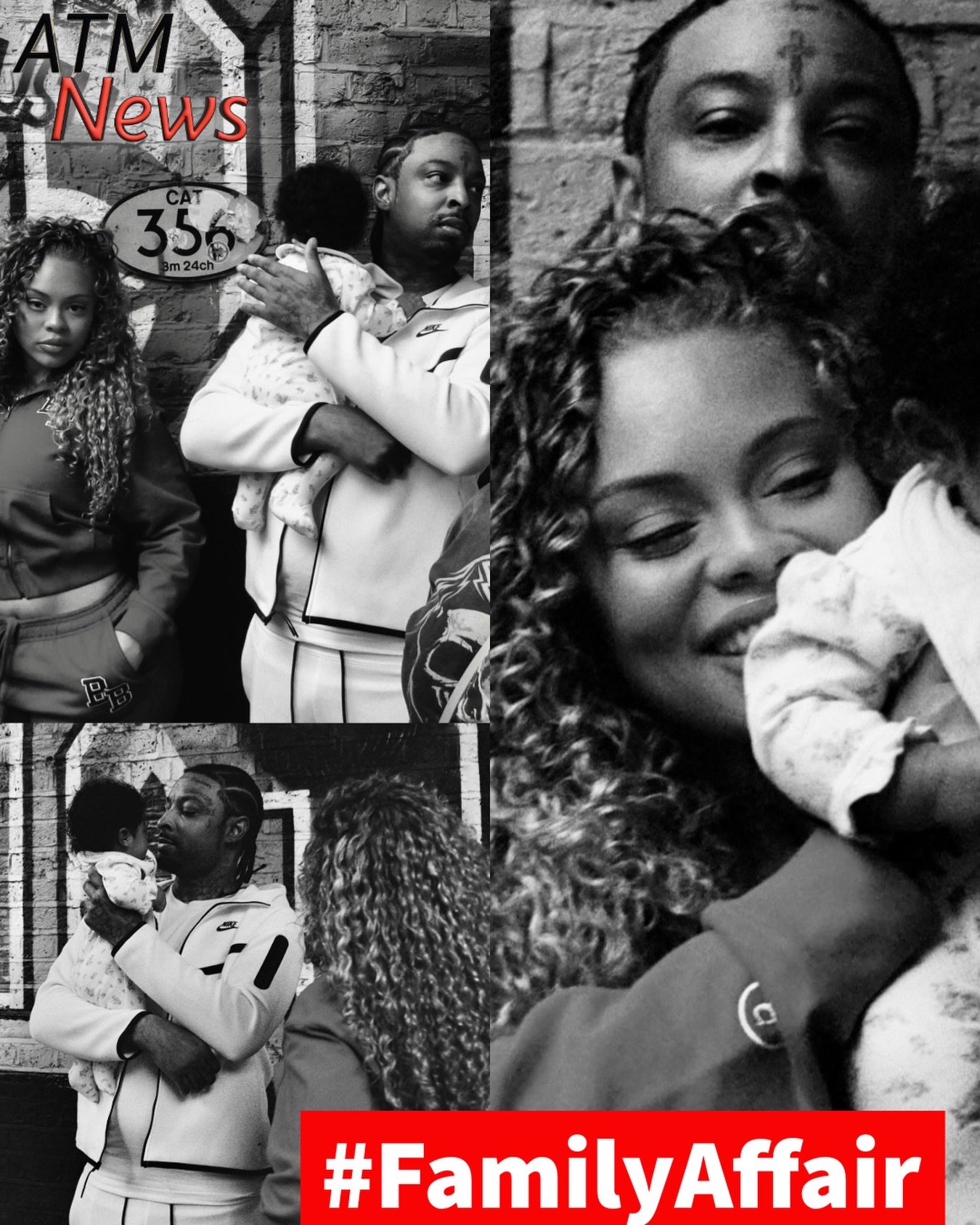 So cute!!! 🤗 New pics of Latto, 21 Savage, and their baby girl 💕—📸 @shamaal