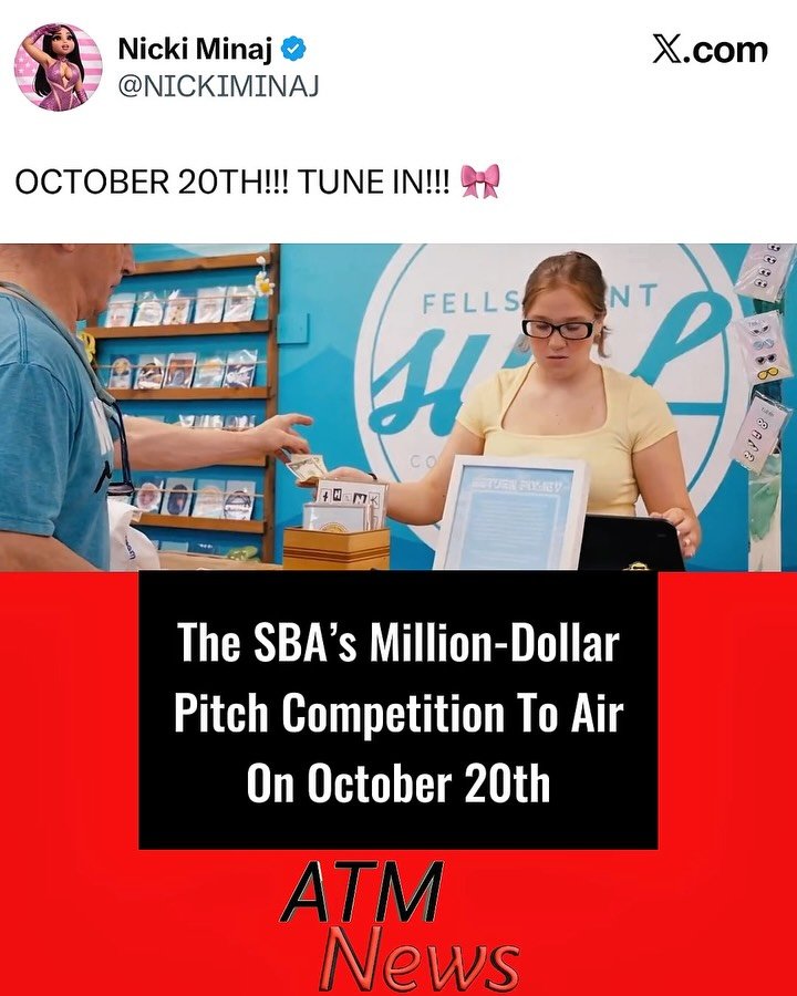 The Million-Dollar Pitch Competition, hosted by Dean Cain and judged by Nicki Minaj, Grant Cardone, and Joe Gebbia, is scheduled to premiere on YouTube and Prime Video on October 20th. Who's tuning in?