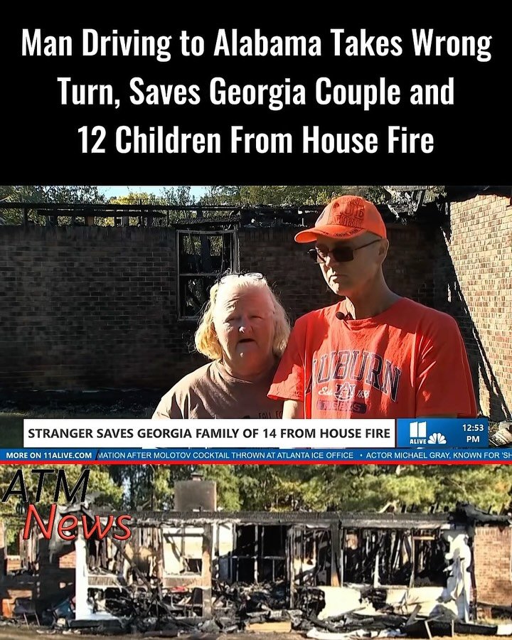 A wrong turn became a lifesaving detour for a man who helped a Georgia family escape their burning home.The man, identified as Mr. Casey, was traveling home to Alabama with his son on Saturday, October 17, when his GPS directed him down Highway 114 near Lyerly. After spotting flames, he stopped and entered the home to alert the sleeping family, according to WRCB.James Burke said he awoke in his recliner to Casey warning him about the fire. His wife, Larita, their 11 foster children, and one grandchild were also inside. Burke credited Casey with helping get all 12 children out and directing firefighters to the scene.“If it had been another five minutes, it would’ve been a different situation. We wouldn’t have made it,” Larita said.The Burkes, who say they have fostered more than 500 children over 15 years, hope to resume fostering once their home is rebuilt.The cause of the fire remains under investigation.—🎥 11Alive