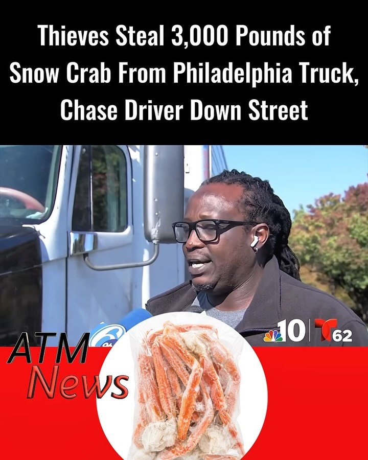 Six men stole approximately 3,000 pounds of frozen snow crab from a tractor-trailer in Southwest Philadelphia early Tuesday, October 27, according to police.The driver was sleeping in his truck on Island Avenue when noises woke him. He spotted men unloading boxes of seafood, then stepped outside. Police say one suspect chased him down the street. The group escaped with two pallets of crab in vehicles, including a gray Ford F-150 and a gray Dodge Caravan. The theft remains under investigation.
